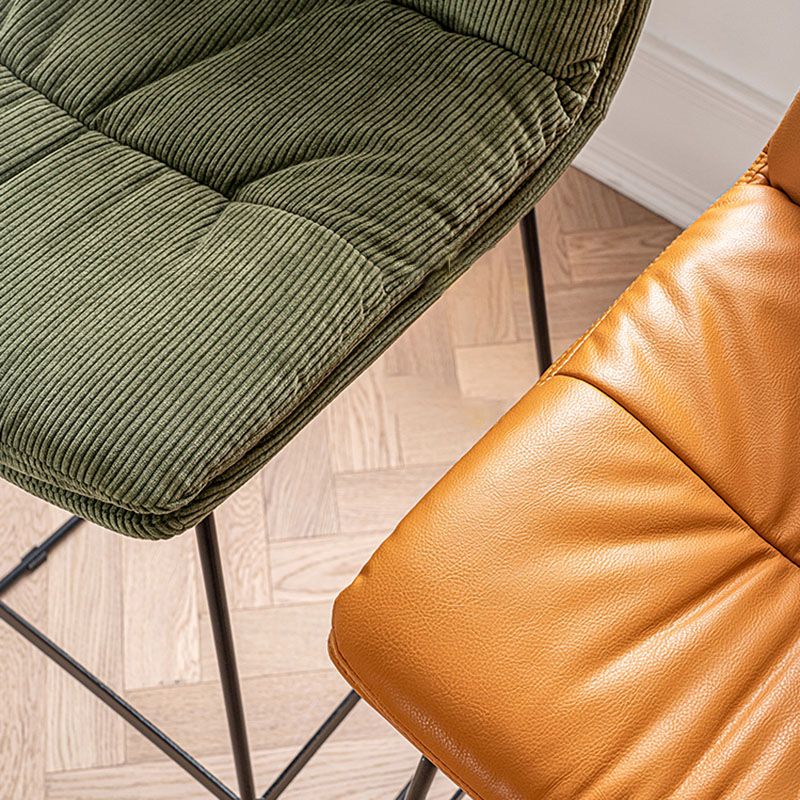 Scandinavian Matte Finish Upholstered Barstool Footrest Coffee Shop Stool Clearhalo 'Bar Furniture' 'Bar Stools' 'bar_stools' 'furn' 'furn_bar_stools' 'Furniture' 'furniture_bar_stools' 'Kitchen & Dining Furniture' 1200x1200_3a1ebd2f-9422-42ff-a28f-21834d5d1634