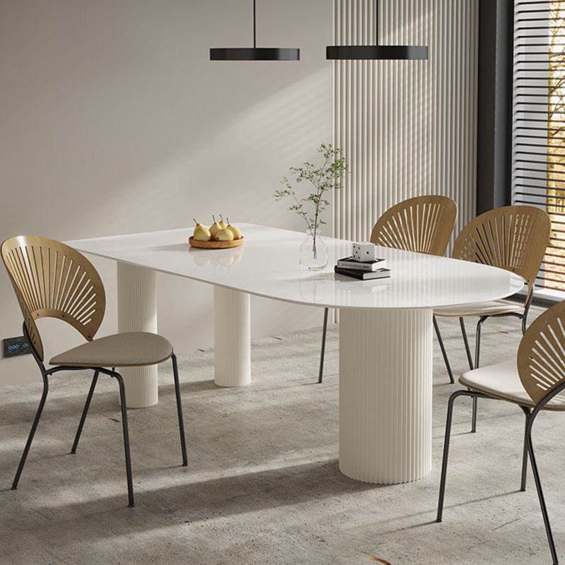 Freeform Solid Wood Dining Table Modern White Furniture with Tripod Base for Apartment Clearhalo 'Dining Tables & Seating' 'Dining Tables' 'dining_table' 'furn' 'furn_dining_table' 'Furniture' 'Kitchen & Dining Furniture' 1200x1200_3a240893-6c2f-4cd3-af2f-1be6ea235838
