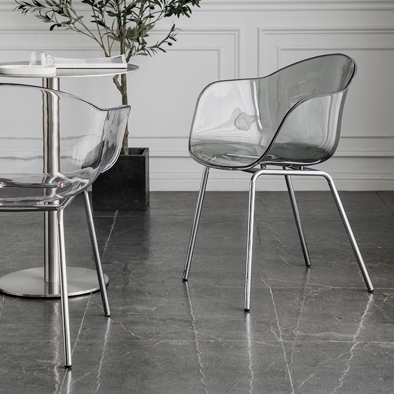 Contemporary Style Dining Chairs Arm Side Chair with Metal Legs for Kitchen Clearhalo ' kitchen&dining_furn' 'Dining Chairs' 'Dining Tables & Seating' 'dining_chair' 'Furniture' 'furniture_dining_chair' 'Kitchen & Dining Furniture' 'kitchen' 1200x1200_3a240e44-bfbc-4bc8-813d-1e8989e524c3