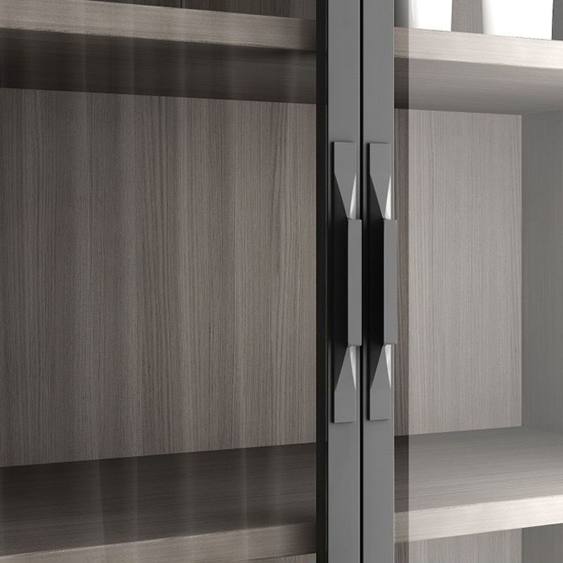 Contemporary Bookcase Closed Back Vertical Bookshelf with Doors