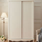 Wooden Wardrobe Cabinet White Wardrobe Closet with Garment Rod