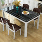 Modern Glass Desktop Rectangle Dining Table 4 Legs for Dining Room