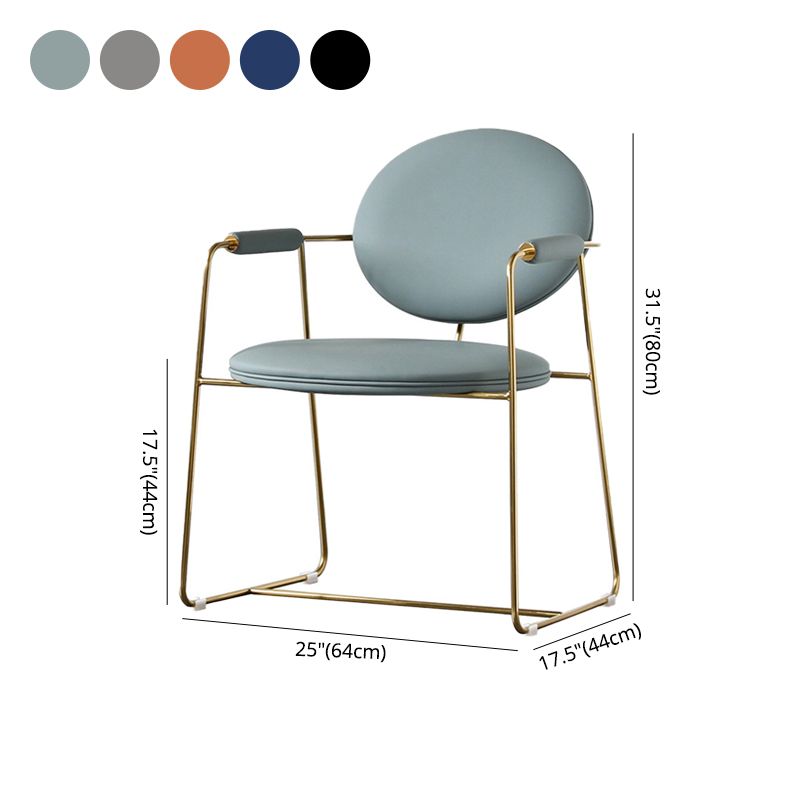 Scandinavian Style Metal Dining Chair Open Back Arm Single Dining Side Chair Clearhalo ' kitchen&dining_furn' 'Dining Chairs' 'Dining Tables & Seating' 'dining_chair' 'furn' 'furn_dining_chair' 'Furniture' 'furniture_dining_chair' 'Kitchen & Dining Furniture' 'kitchen' 1200x1200_3a278fd6-edfb-4634-8cb2-e206e7509d40