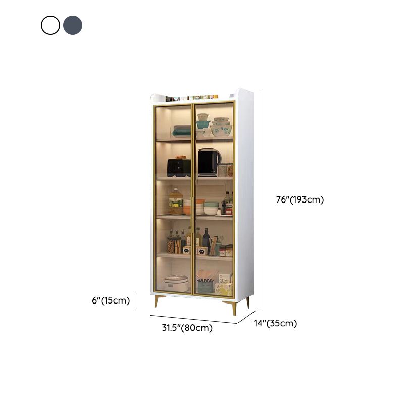 Servidor de madera de servidor de puertas de vidrio de estilo glamorante sin luces LED