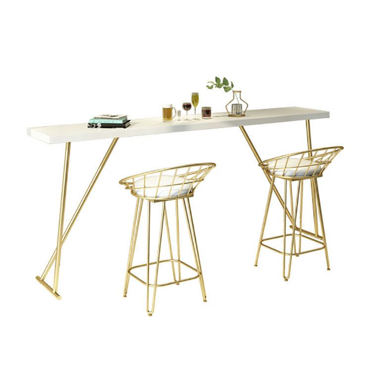 Glam Style Rectangle Bar Table Solid Wood Bar Table with Double Pedestal Clearhalo 'Bar Furniture' 'Bar Tables' 'bar_tables' 'furn' 'furn_bar_tables' 'Furniture' 'Kitchen & Dining Furniture' 1200x1200_3a2a2a0c-5bf4-472f-907f-91a26baf3363