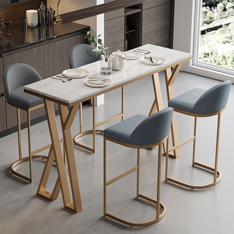 Glam Stone Bar Eettafel Rechthoekige bartafel voor café en bar