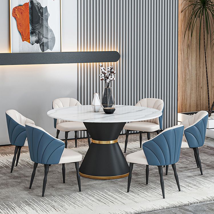 1/2/7/9 Pcs Metal Contemporary Dining Room Set with Round Table Dinette Set Clearhalo 'Dining Room Sets' 'Dining Tables & Seating' 'dining_room_set' 'furn' 'furn_dining_room_set' 'Furniture' 'furniture_dining_room_set' 'Kitchen & Dining Furniture' 'kitchen&dining_furn' 'kitchen' 1200x1200_3a2d9b4d-3acb-45ce-b802-6a8e88ff2727