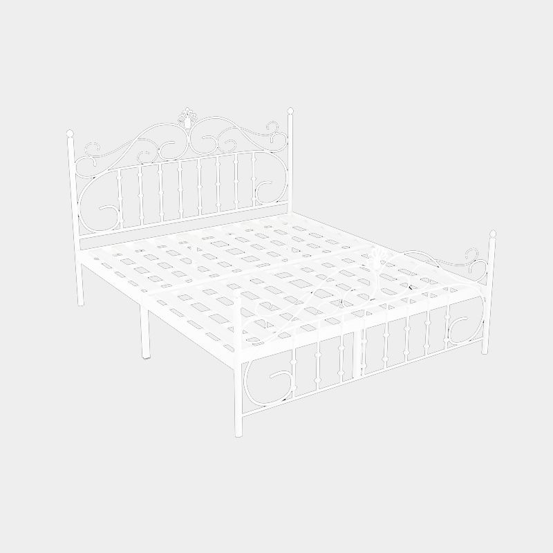 Lit à trame ouvert métallique contemporain 48,4 "lit de haut avec tête de lit arquée