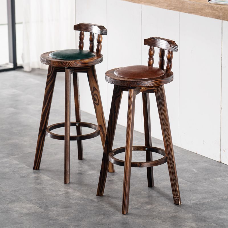 Traditional Counter Bar Stool Leather Armless Bar Stool with Footrest Wood Base Clearhalo 'Bar Furniture' 'Bar Stools' 'bar_stools' 'furn' 'furn_bar_stools' 'furniture_bar_stools' 'Kitchen & Dining Furniture' 'kitchen&dining_furn' 'kitchen' 'kitchen_furn' Furniture' 1200x1200_3a30653b-224b-4bb7-8d51-826c202bc728