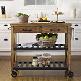 Pine Wood Kitchen Trolley Isla de cocina de madera maciza con estante de toalla