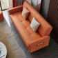 Contemporary Tufted Square Arm Living Room Faux Leather with Storage Seating