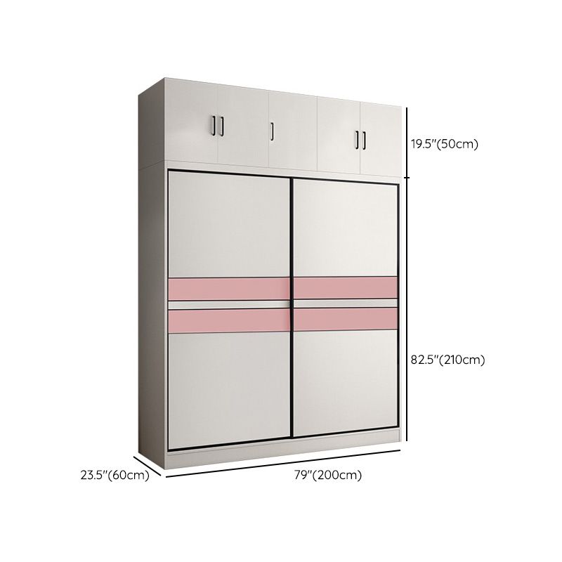 Color de couleur blanc tige de garde-robe comprenant la garde-robe placard de garde-robe avec porte coulissante