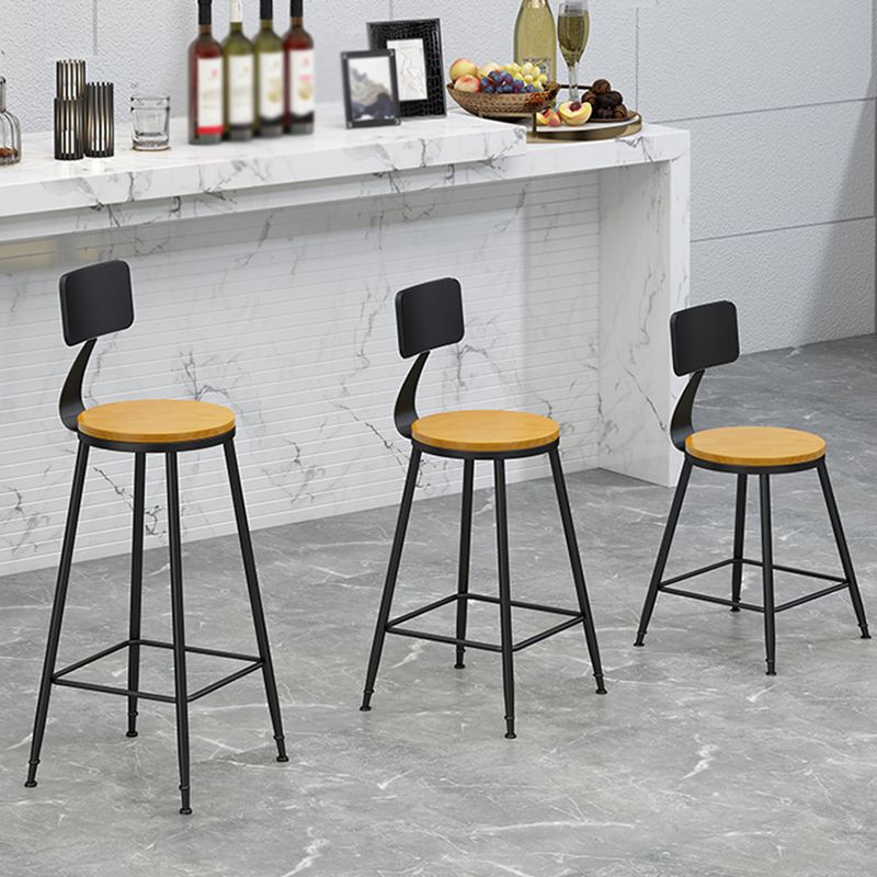 Modern Backrest Armless Counter Stool Iron Living Room Bar Stool with Pedal, 1 Piece Clearhalo 'Bar Furniture' 'Bar Stools' 'bar_stools' 'furn' 'furn_bar_stools' 'furniture_bar_stools' 'Kitchen & Dining Furniture' 'kitchen&dining_furn' 'kitchen' 'kitchen_furn' Furniture' 1200x1200_3a32ecd7-9297-47fc-946a-898e58b5467c