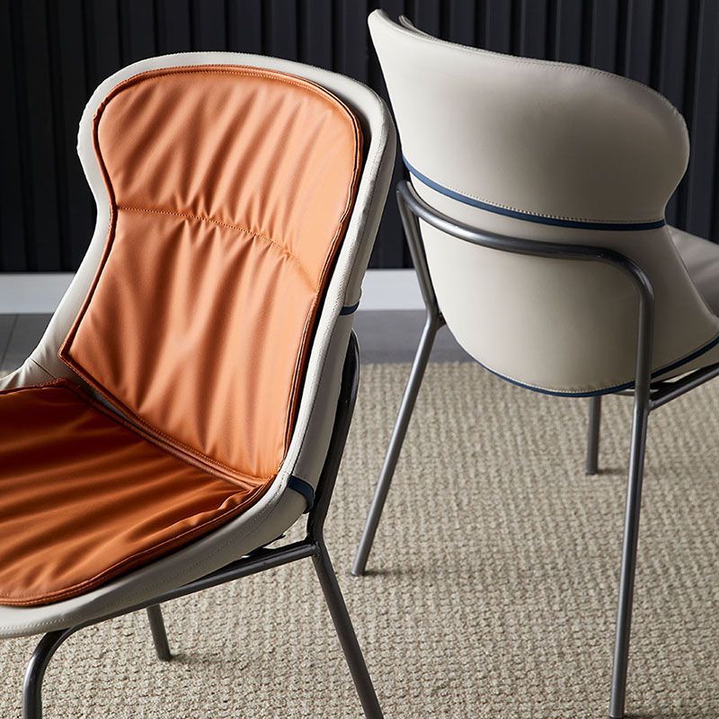 Contemporary Style Leather Dining Chairs Armless Solid Back Dining Side Chair Clearhalo ' kitchen&dining_furn' 'Dining Chairs' 'Dining Tables & Seating' 'dining_chair' 'furn' 'furn_dining_chair' 'Furniture' 'furniture_dining_chair' 'Kitchen & Dining Furniture' 'kitchen' 1200x1200_3a336fc4-5ee7-49ff-be6d-414a60318e0b