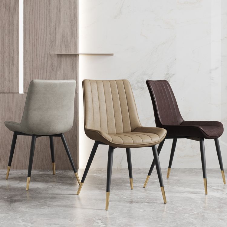 Scandinavian Study Room Leather Side Chair Matte Finish Parsons Dining Chairs Clearhalo ' kitchen&dining_furn' 'Dining Chairs' 'Dining Tables & Seating' 'dining_chair' 'furn' 'furn_dining_chair' 'Furniture' 'furniture_dining_chair' 'Kitchen & Dining Furniture' 'kitchen' 1200x1200_3a3436b2-9a42-4f27-8567-615f24f4b6a5