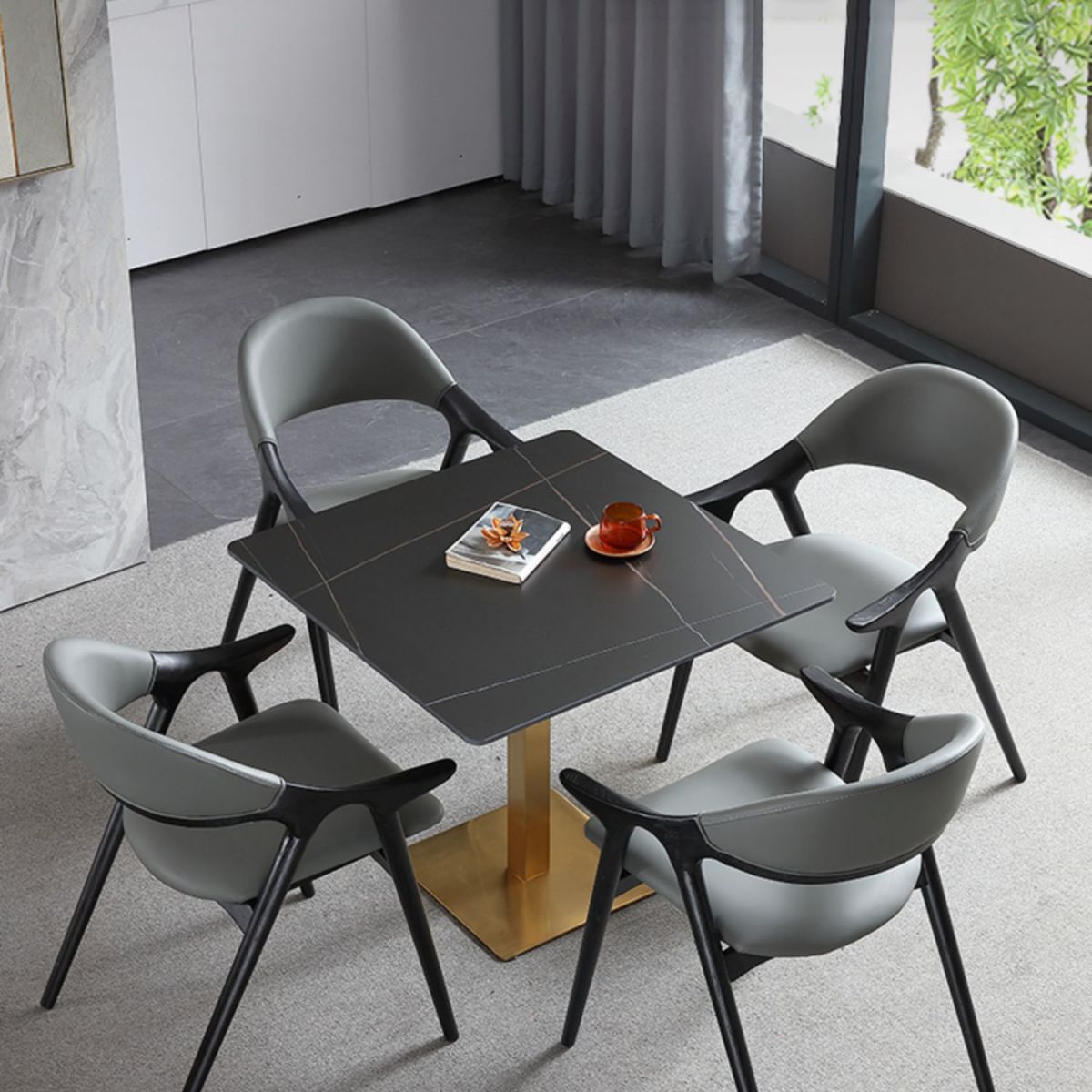 Industrial Square Dinner Table Sintered Stone Table with Metal Base for Home Clearhalo ' dining_table' 'Dining Tables & Seating' 'Dining Tables' 'furn' 'furn_dining_table' 'Furniture' 'furniture_dining_table' 'Kitchen & Dining Furniture' 'kitchen&dining_furn' 'kitchen' 'kitchen_dining_table' 1200x1200_3a34cf04-afb5-4e8b-89f6-234d4d079d69