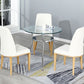 Tripod Base Dining Table Simple Glass-top Dining Table for Kitchen Home Clearhalo ' dining_table' 'Dining Tables & Seating' 'Dining Tables' 'furn' 'furn_dining_table' 'Furniture' 'furniture_dining_table' 'Kitchen & Dining Furniture' 'kitchen&dining_furn' 'kitchen' 'kitchen_dining_table' 1200x1200_3a3511b1-86dc-479d-93d1-a61375f80f38