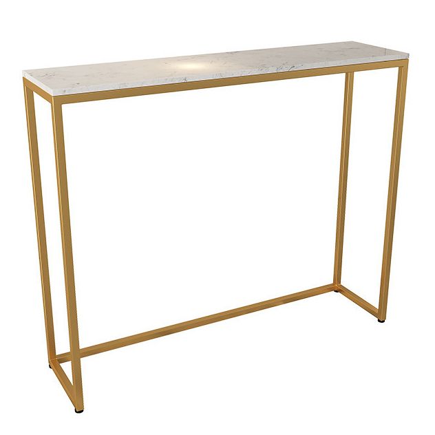 Tavolo accento console rettangolare glam tavolo da divano console di finitura antica in marmo