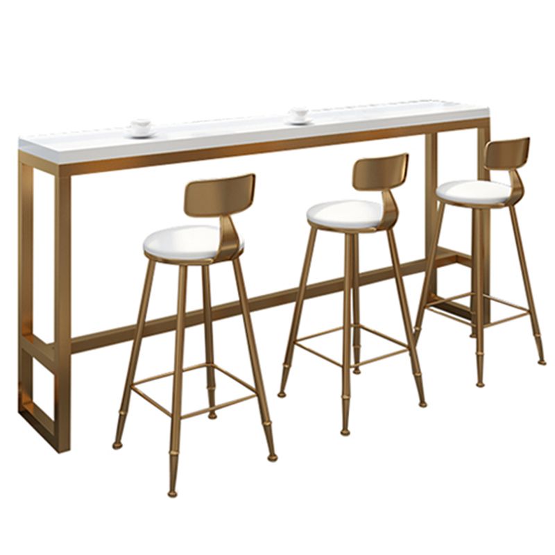 Glam Style Rectangle Bar Table Pine Solid Wood Bar Height Table with Footrest Clearhalo 'Bar Furniture' 'Bar Tables' 'bar_tables' 'furn' 'furn_bar_tables' 'Furniture' 'Kitchen & Dining Furniture' 1200x1200_3a36e2ba-5d52-4606-91cd-088e1b30614d