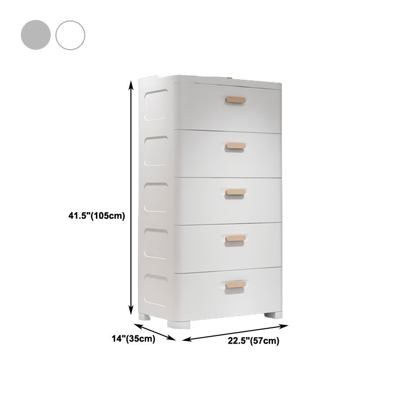 Grijze/witte lingerie kist eigentijdse plastic kist met laden voor slaapkamer