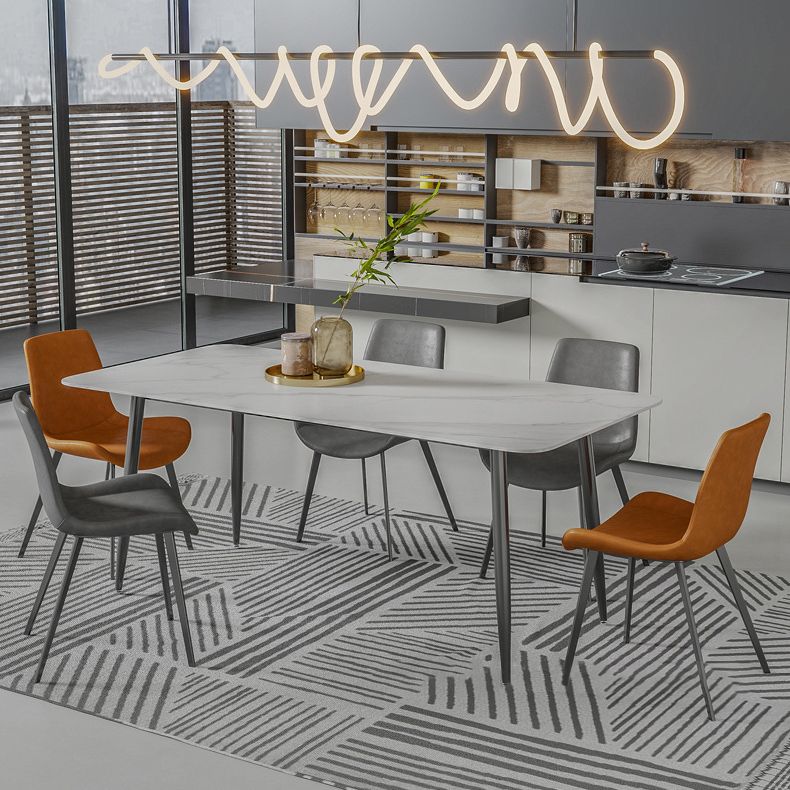 Moderne eetkamer diner keukentafel 4 poten stenen eettafel