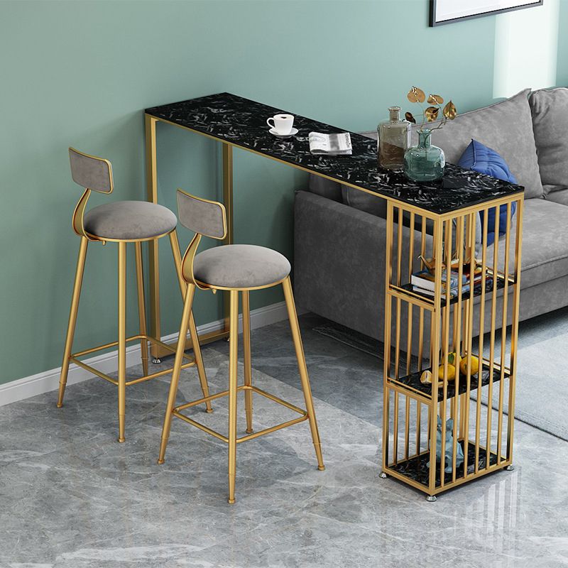 Stone Bar Dining Table Traditional Luxury Rectangle Bar Table with Sled Base Clearhalo 'Bar Furniture' 'Bar Tables' 'bar_tables' 'Furniture' 'furniture_bar_tables' 'Kitchen & Dining Furniture' 1200x1200_3a395710-b4d9-4767-b27c-e8cecf96966e