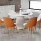 Glam Stone Round Dining Table with Pedestal Table for Dining Room