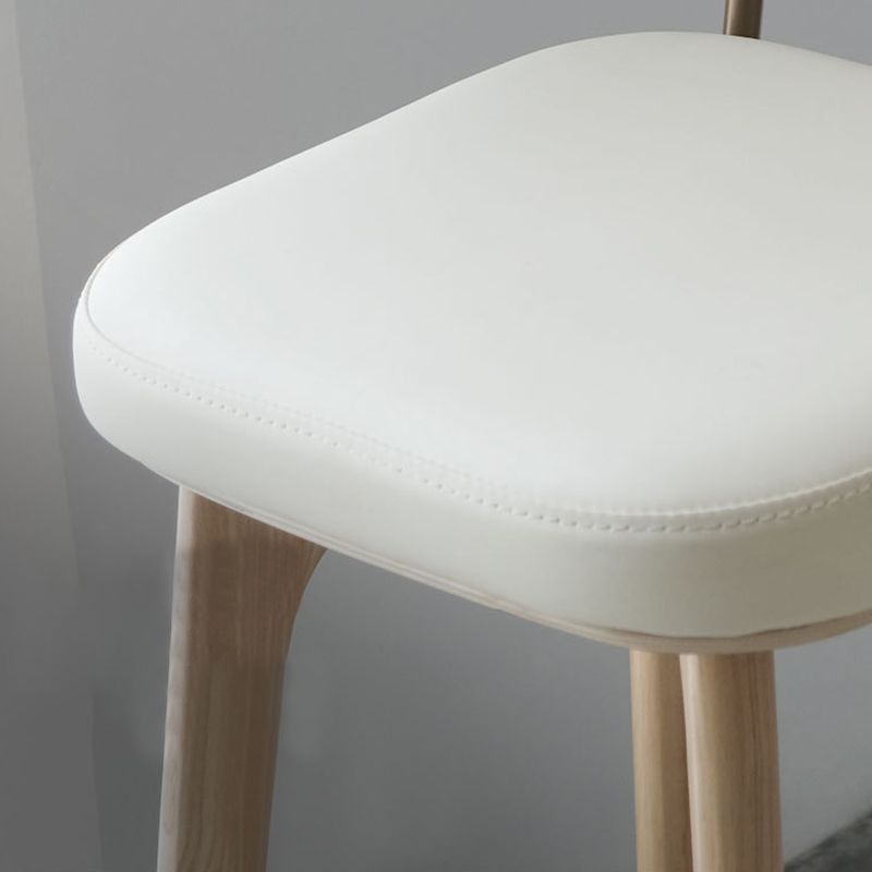 Nordic Style PU Leather Bar-stool Square Seat Counter Bar Stool with Wooden Legs Clearhalo 'Bar Furniture' 'Bar Stools' 'bar_stools' 'furn' 'furn_bar_stools' 'Furniture' 'Kitchen & Dining Furniture' 1200x1200_3a3b9b9a-5c5a-430d-bea5-8164976509d7