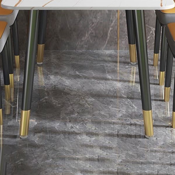 Rectangular Sintered Stone Dining Table Luxury Furniture with 4 Legs in Matte Finish Home Clearhalo 'Dining Tables & Seating' 'Dining Tables' 'dining_table' 'furn' 'furn_dining_table' 'Furniture' 'Kitchen & Dining Furniture' 1200x1200_3a3d8c59-1e24-4fcd-a71e-a1eff7dbf170