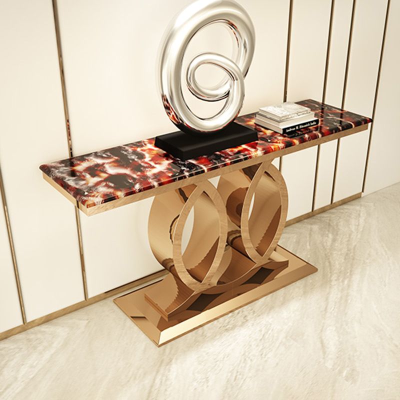 Tavolo console in marmo glam rettangolo 16 "w tavolo accento per sala