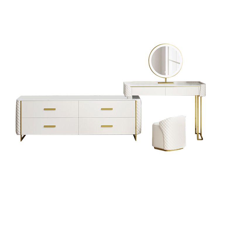 White Make-up Vanity 17.71" Wide Makeup Vanity Desk Table with 6 Drawers Clearhalo 'Bedroom Furniture' 'furn' 'furn_makeup_vanities' 'Furniture' 'Makeup Vanities' 'makeup_vanities' 1200x1200_3a3e2cf6-5437-47ef-9130-186e26342474
