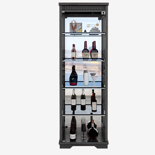 Portes en verre en bois massif du buffet moderne Armoires de verrouillage salon avec lumières LED