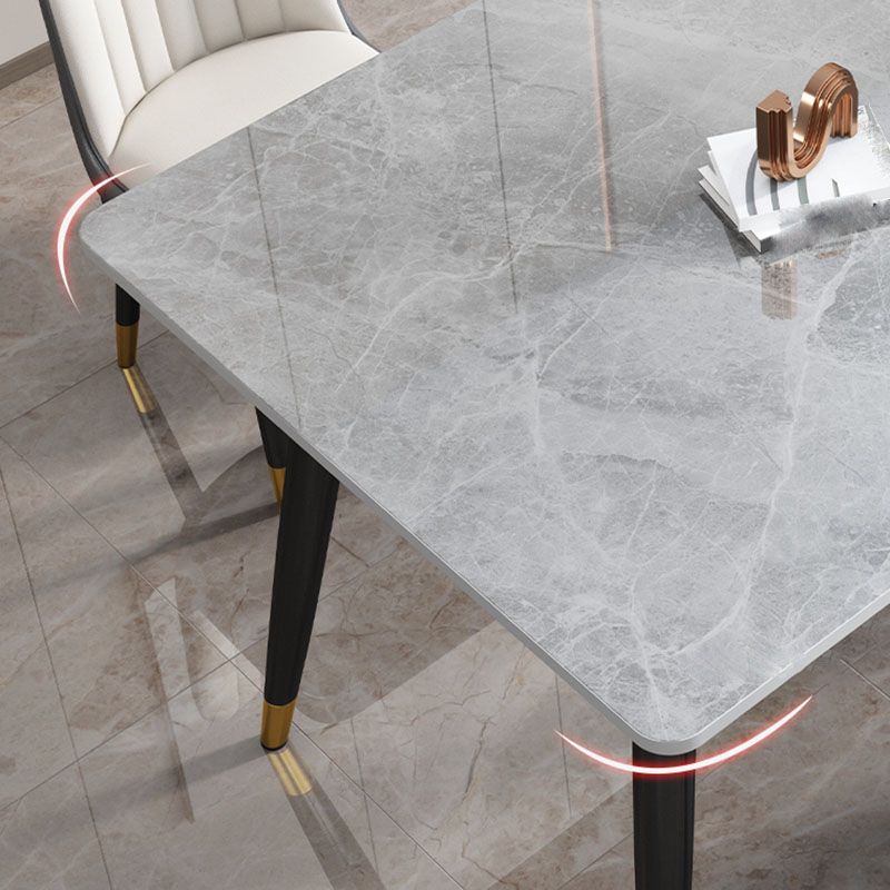 Modern 4 Legs Dining Table Sintered Stone Dinner Table for Dining Room Clearhalo 'Dining Tables & Seating' 'Dining Tables' 'dining_table' 'furn' 'furn_dining_table' 'Furniture' 'Kitchen & Dining Furniture' 1200x1200_3a40b363-ab74-4a7b-a5e8-304c29d52e08