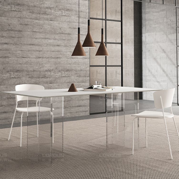 Medieval Modern Rectangle Dining Table Sintered Stone Table with Acrylic Legs for Home Use Clearhalo 'Dining Tables & Seating' 'Dining Tables' 'dining_table' 'furn' 'furn_dining_table' 'Furniture' 'Kitchen & Dining Furniture' 1200x1200_3a413b08-7689-4cb7-9e14-e7e323b843db