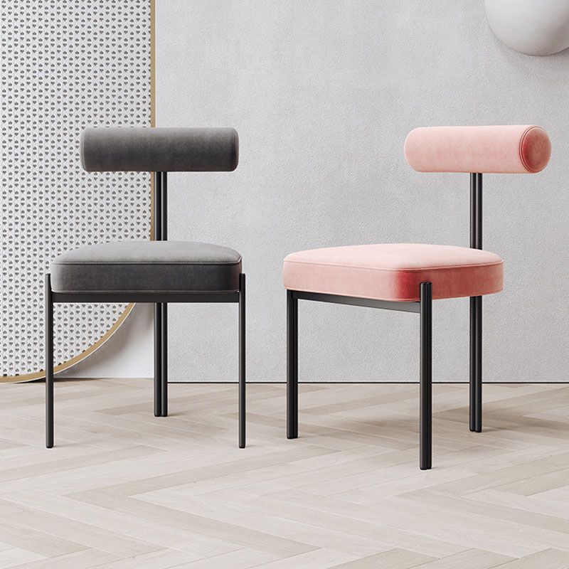 Glam – chaise de salle à manger en velours, mobilier d'appoint à dossier ouvert, finition mate pour l'intérieur