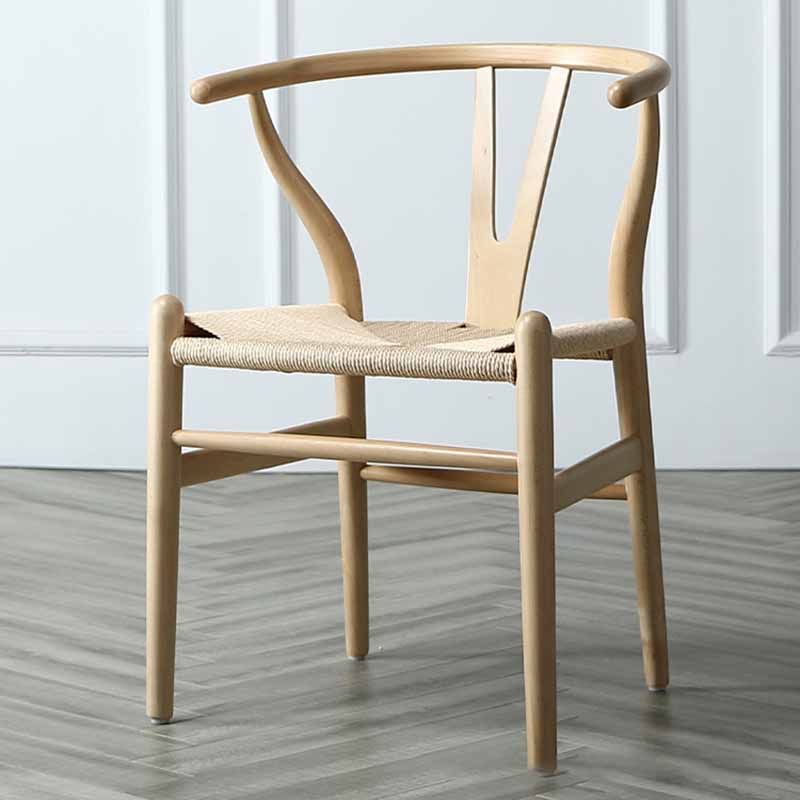 Contemporary Restaurant Wishbone Arm Chair Natural Solid Wood Dining Chair Clearhalo ' kitchen&dining_furn' 'Dining Chairs' 'Dining Tables & Seating' 'dining_chair' 'furn' 'furn_dining_chair' 'Furniture' 'furniture_dining_chair' 'Kitchen & Dining Furniture' 'kitchen' 1200x1200_3a4342c9-884a-4dea-89ae-d932b94e9740