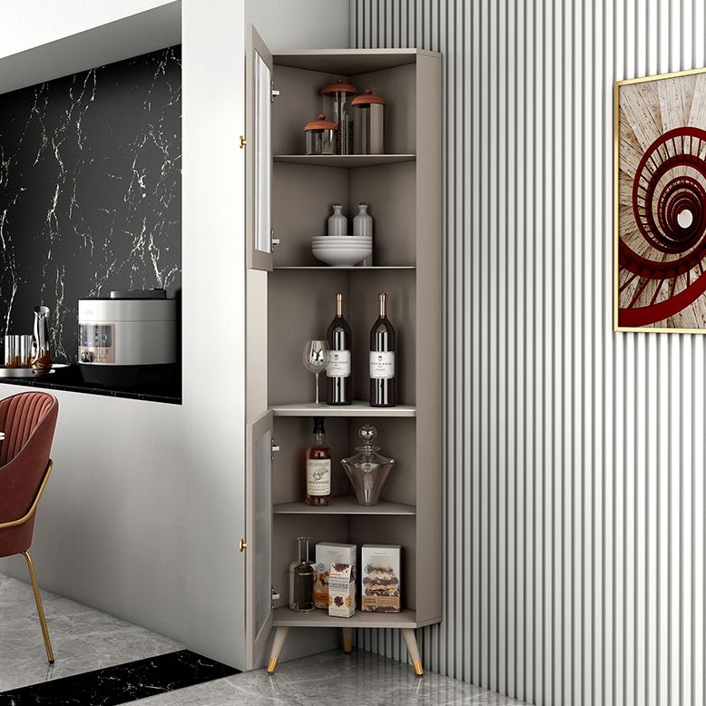 Stone di pietra glam e MDF Servizio di vetro da soggiorno da 69,5 "Herbole di vetro a buffet