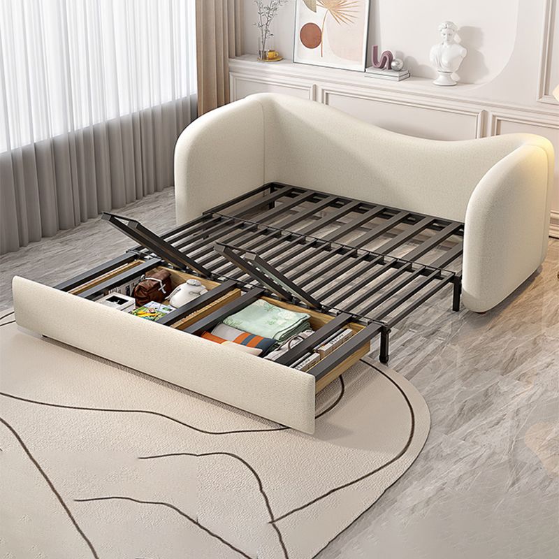 Eigentijdse beige bank bed smoking tuxedo armbank bed met 2 kussens