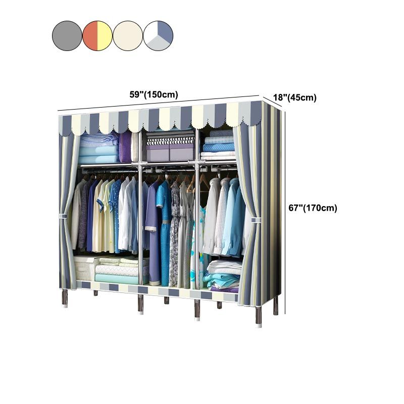 Contemporary Wardrobe Armoire Metal Wardrobe Closet for Bedroom Clearhalo 'Armoires & Wardrobes' 'armoires_wardrobes' 'Bedroom Furniture' 'furn' 'furn_armoires_wardrobes' 'Furniture' 1200x1200_3a48a2c4-9939-4c9c-a93c-d2b0b67f3a7a