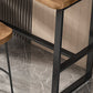 Juego de mesa de bar con base de caballete, mesa de bar y taburetes de madera maciza y metal, 1/3 piezas