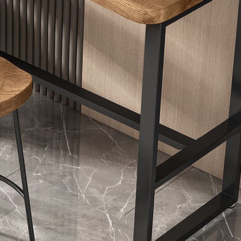 Juego de mesa de bar con base de caballete, mesa de bar y taburetes de madera maciza y metal, 1/3 piezas