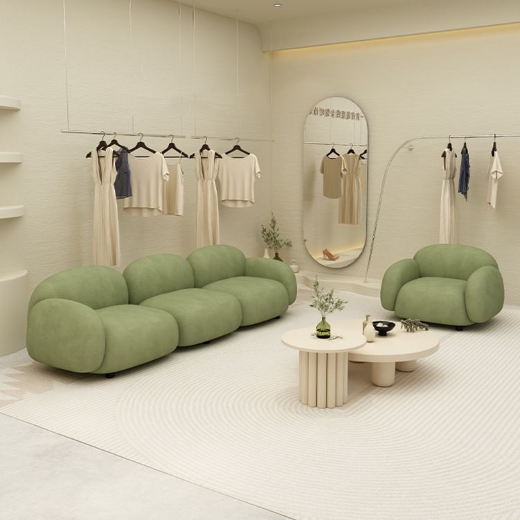 Scandinavian Sofa Fabric Cushions Square Arm Living Room Standard Seating