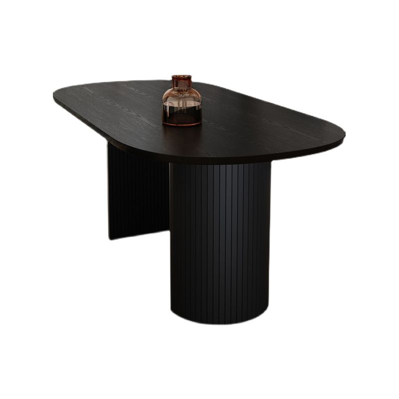 Tavolo da pranzo moderno ovale Tavolo da pranzo in legno nero per sala da pranzo