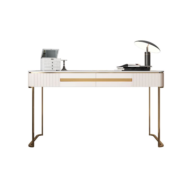 Metall Make -up -Schminktisch luxuriöser Steinhocker Set