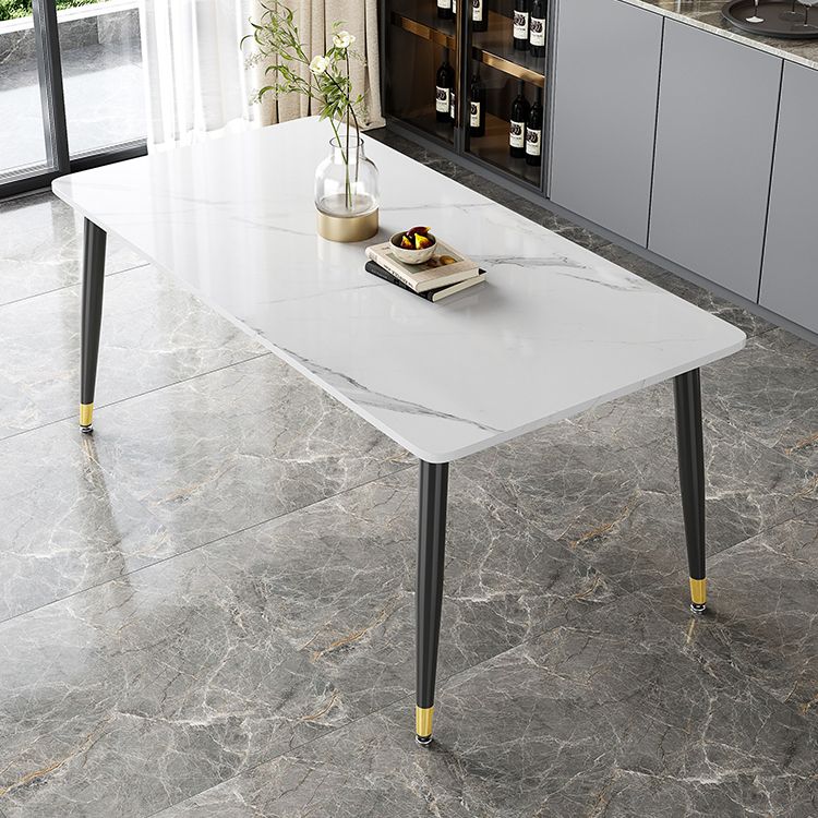 Industrial Kitchen Sintered Stone Top Dining Table Rectangle Dining Table with 4 Legs Base Clearhalo ' dining_table' 'Dining Tables & Seating' 'Dining Tables' 'furn' 'furn_dining_table' 'Furniture' 'furniture_dining_table' 'Kitchen & Dining Furniture' 'kitchen&dining_furn' 'kitchen' 'kitchen_dining_table' 1200x1200_3a506c4f-a8b5-42df-b9b1-74b5d984c21b