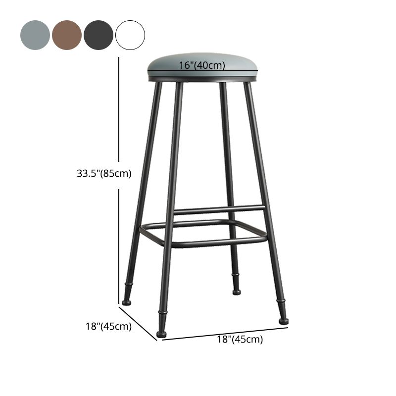 Scandinavian Backless Footrest Barstool Matte Finish Upholstered Home Stool Clearhalo 'Bar Furniture' 'Bar Stools' 'bar_stools' 'furn' 'furn_bar_stools' 'Furniture' 'furniture_bar_stools' 'Kitchen & Dining Furniture' 1200x1200_3a51a381-140a-4405-82bd-f09b9b46b2a4