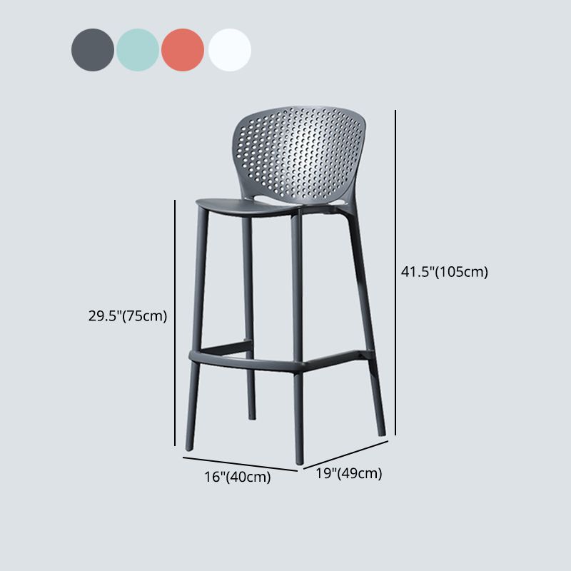 Nordic Style Bar-stool Plastic Counter Bar Stool for Kitchen Bar with Plastic Legs Clearhalo 'Bar Furniture' 'Bar Stools' 'bar_stools' 'furn' 'furn_bar_stools' 'Furniture' 'furniture_bar_stools' 'Kitchen & Dining Furniture' 1200x1200_3a51dc7c-c5bf-4104-9486-a93594efbc79