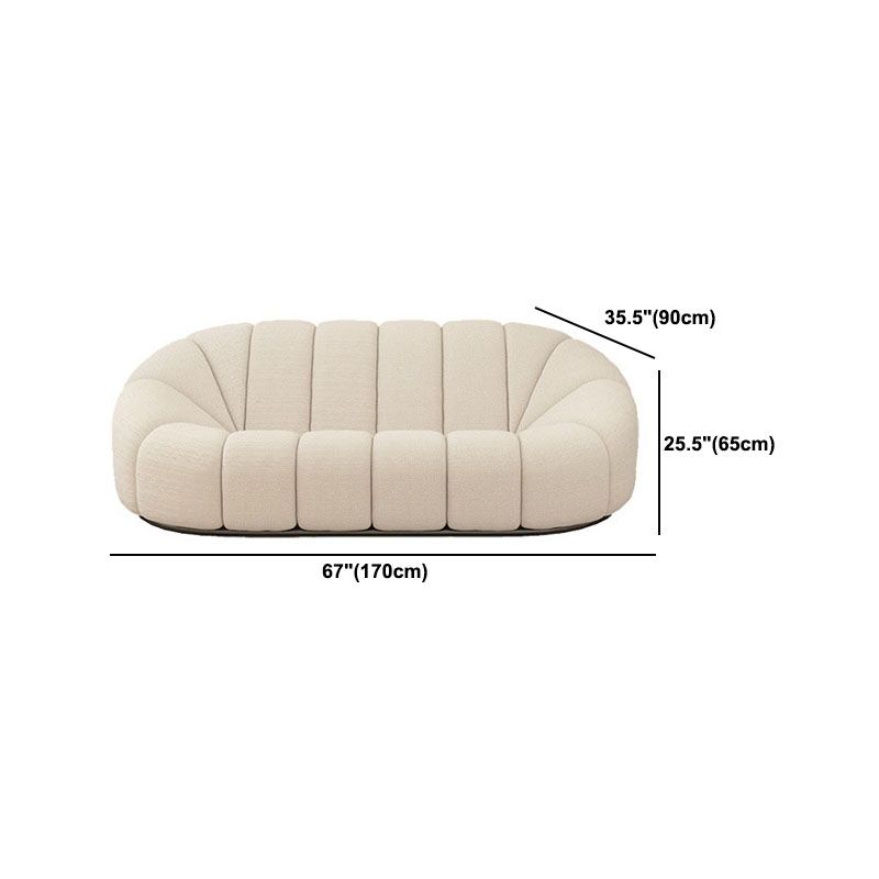 Beige Chenille Curved Sofa Modern 1/2/3-Seater Statement Sofa