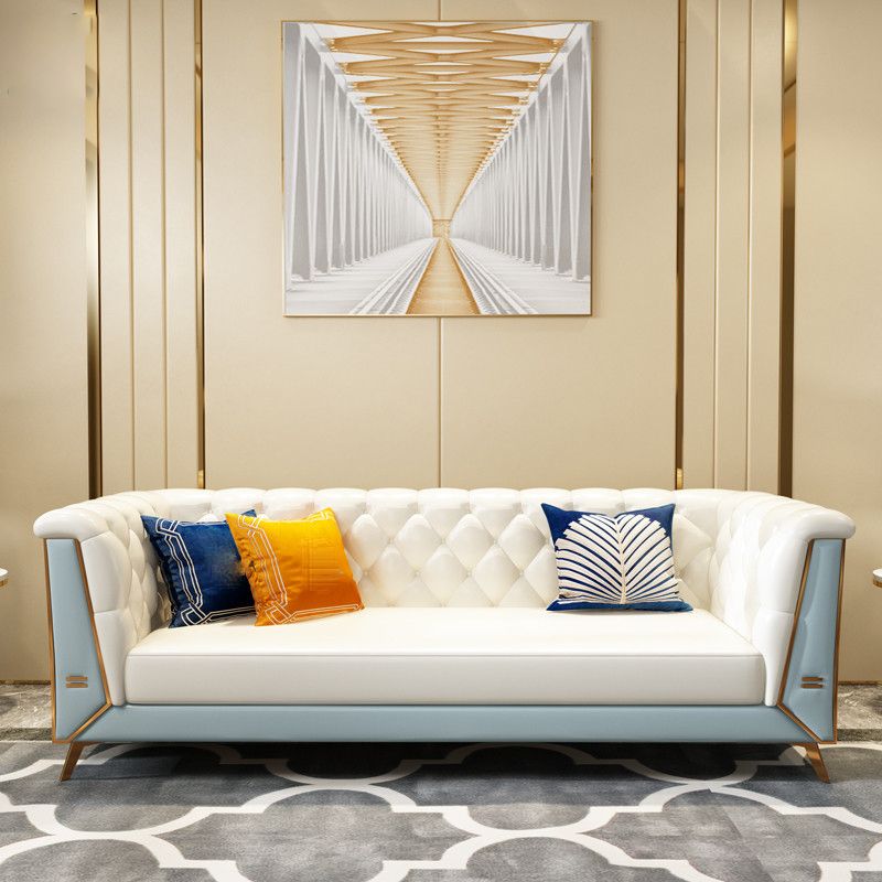 Glam Pillow Top Arm Chesterfield Sofa 33.46"H Tufted Split-Back Sofa with Hair Pin Legs Clearhalo 'furn' 'furn_sofas' 'Furniture' 'furniture_sofas' 'kitchen' 'kitchen_sofas' 'Living Room Furniture' 'Sofa' 'sofas' 1200x1200_3a53eb12-48ee-4dbe-a693-f367d86b65ea