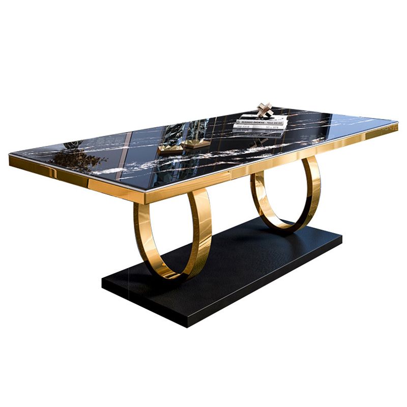 Traditional Luxury Rectangle Dining Table Sintered Stone Table with Trestle Base for Dining Room Clearhalo ' dining_table' 'Dining Tables & Seating' 'Dining Tables' 'furn' 'furn_dining_table' 'Furniture' 'furniture_dining_table' 'Kitchen & Dining Furniture' 'kitchen&dining_furn' 'kitchen' 'kitchen_dining_table' 1200x1200_3a5418ef-fc4a-4172-bf46-53f136f845e4